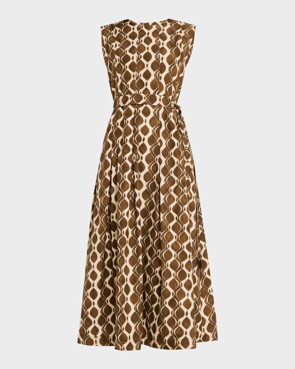 Amati Printed Maxi Dress with Tie Belt